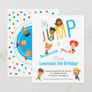 Budget Jump Bounce Play Trampoline Park Verjaardag Notitiekaartje