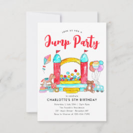 Budget JUMP PARTY Bounce House Trampoline Verjaard Notitiekaartje