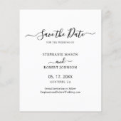 Budget Kalligrafie 3 Fotocollage De datum opslaan Flyer (Achterkant)