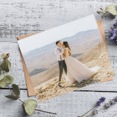 Budget kalligrafie bruiloft dank u 2 fotokaart