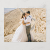 Budget kalligrafie bruiloft dank u fotokaart (Achterkant)