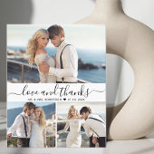 Budget kalligrafie collage bruiloft dank u flyer