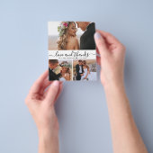 Budget kalligrafie collage bruiloft dank u flyer (Hand)