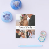 Budget kalligrafie collage bruiloft dank u flyer (Enkel)