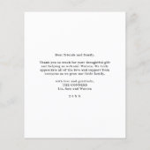 Budget kalligrafie Foto Baby Hartelijk dank (Achterkant)