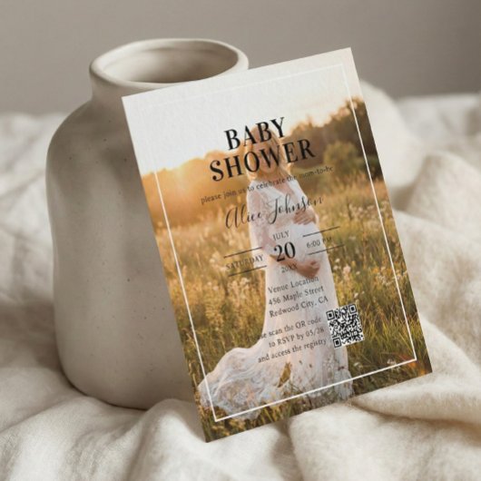 Budget Kalligrafie QR Code Foto Baby shower