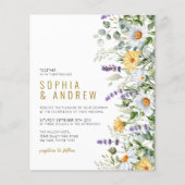 Budget Kamille & Eucalyptus bruiloft uitnodiging (Voorkant)