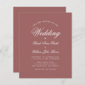 Budget Kaneelroze Script Trouwkaart (Voorkant / Achterkant)