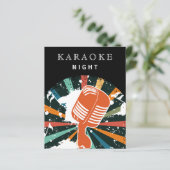 Budget Karaoke Night Party Uitnodiging (Staand voorkant)