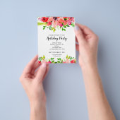 Budget Kerst Bloemstuk Feestelijke Uitnodiging Flyer (Hand)