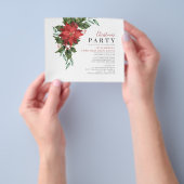 Budget Kerst Open Huis Bloemen Uitnodiging Flyer (Hand)