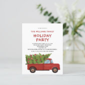 Budget Kerst  Red Truck Invitation (Staand voorkant)