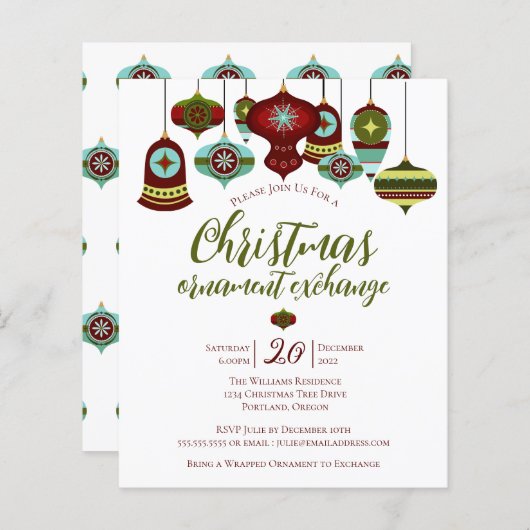 Budget Kerstbal Uitruil Feest Retro Kerstversierin (Voorkant / Achterkant)