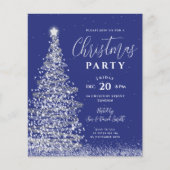 Budget kerstboom Silver Navy Holiday Invite (Voorkant)