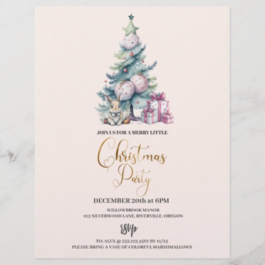 Budget Kerstboom Vakantie Party Flyer (Voorkant)