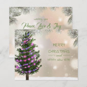 Budget kerstboomvakantiekaartje (Voorkant / Achterkant)