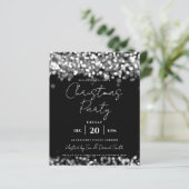 Budget kerstfeestdag Silver Lights Uitnodigen (Staand voorkant)