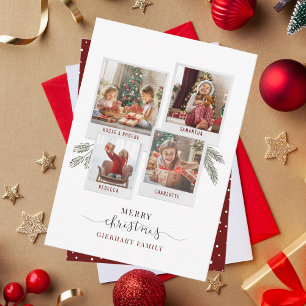 Budget kerstfoto-collage notitiekaartje