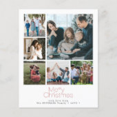 Budget Kerstmis 6 fotocollage Holiday Kaart (Voorkant)