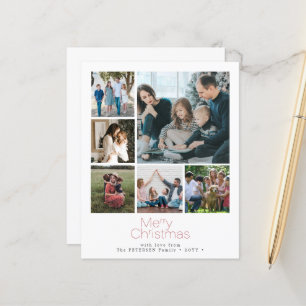 Budget Kerstmis 6 fotocollage Holiday Kaart