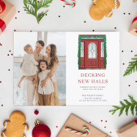 BUDGET Kerstmis Deur Bewegende Foto Vakantie Kaart