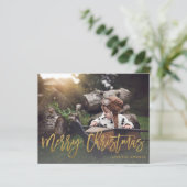 Budget Kerstmis Goud Glitter Script Foto F (Staand voorkant)