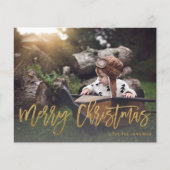 Budget Kerstmis Goud Glitter Script Foto F (Voorkant)