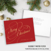 Budget Kerstmis gouden script rode feestdag Kaart