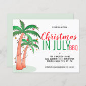 Budget Kerstmis in juli Uitnodiging BBQ (Voorkant / Achterkant)