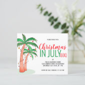 Budget Kerstmis in juli Uitnodiging BBQ (Staand voorkant)