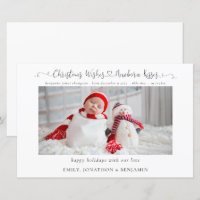 Budget Kerstmis Newborn Stats Foto Holiday Kaart