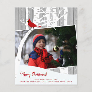 Budget Kerstmis rustieke foto vakantie Flyer