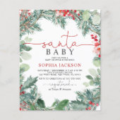 Budget Kerstmis Santa Baby shower Uitnodiging (Voorkant)