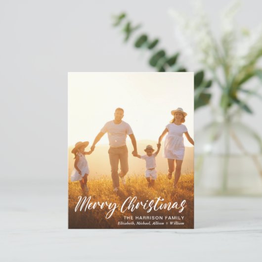 Budget kerstscript foto-overlay feestdag (Staand voorkant)