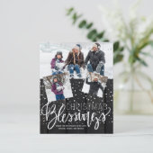 Budget kersttustige houtofotoliday-kaart (Staand voorkant)