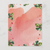 Budget Kerstvakantie feestje uitnodigingen Holly Flyer (Achterkant)