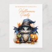 Budget Kinderen Waterverf Baby Dragon Halloween Briefkaart (Voorkant)