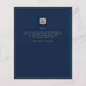 BUDGET Klassieke marine Blue Gold Wedding Invite Flyer (Achterkant)