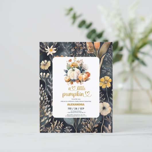 Budget Kleine pompoen herfst baby shower (Staand voorkant)