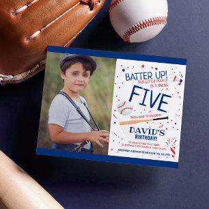 Budget Kleine Rookie Baseball Blauwe Foto Verjaard