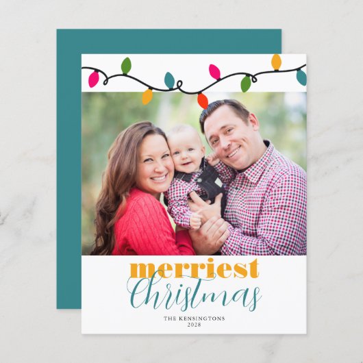 Budget Kleurrijke Kerstverlichting Vakantiefoto (Voorkant / Achterkant)