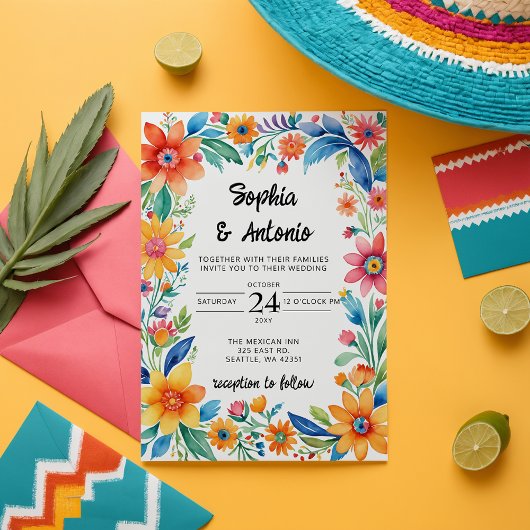 Budget Kleurrijke Mexicaanse Floral Fiesta bruilof