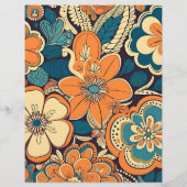 Budget Kleurrijke Moderne Groovy Retro 70s Bloemen Flyer (Achterkant)