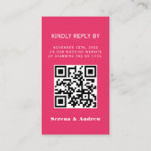 Budget Kleurrijke Retro Groovy QR RSVP Informatiekaartje (Achterkant)