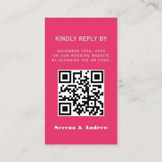 Budget Kleurrijke Retro Groovy QR RSVP Informatiekaartje (Achterkant)