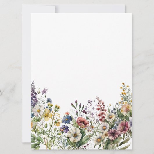 Budget Kleurrijke Wilde Bloem Bloemenschildering i Kaart (Achterkant)