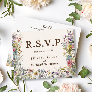 Budget Kleurrijke Wilde Bloem Bloemenschildering i RSVP Kaartje