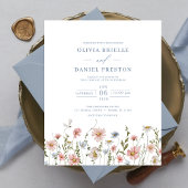 Budget Kleurrijke Wildflower bruiloft uitnodiging