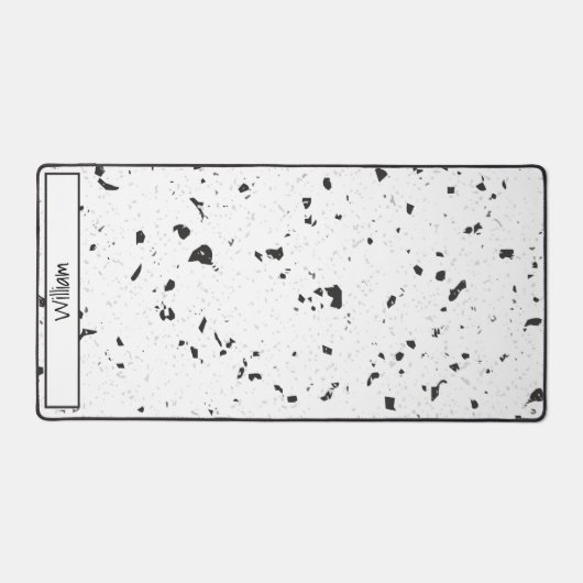 Budget Kopen, Zwart & Grijs Chips Terrazzo Patroon Bureaumat (Voorkant)