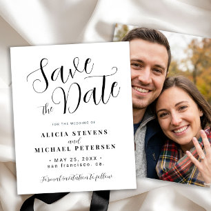Budget koppel foto trouwkaart save the date kaart